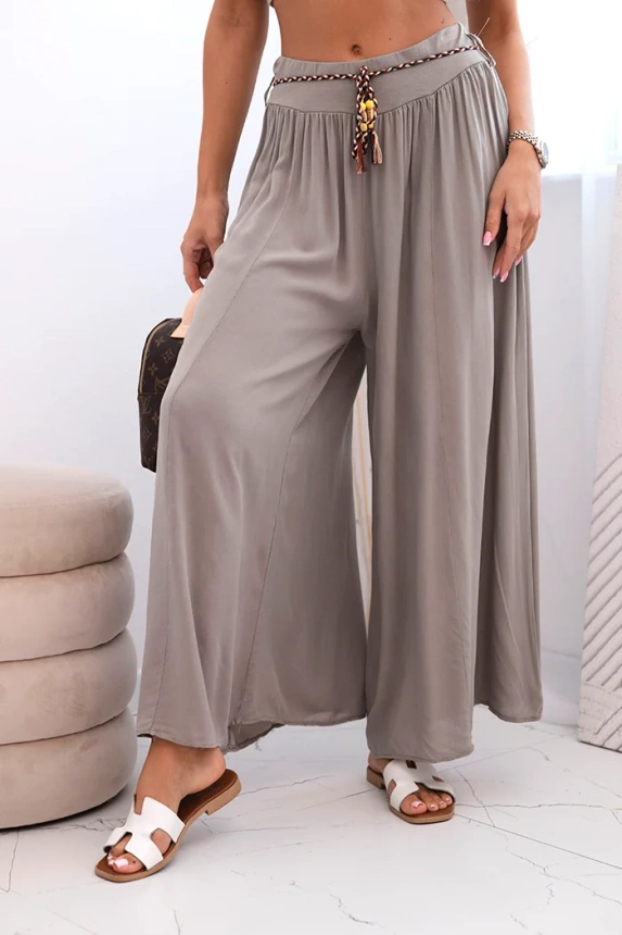 Women's wide-leg viscose trousers fango