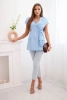 Women's sleeveless jacket with a tie – an elegant cut blue