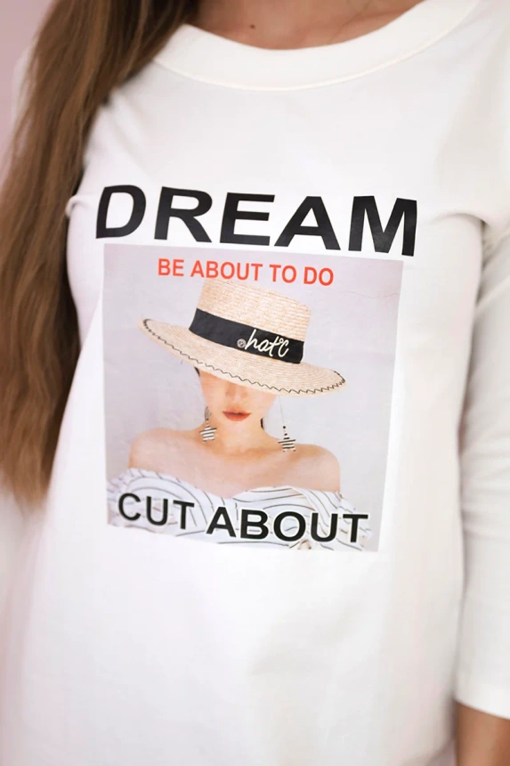 Traumkleid mit ecrufarbenem Druck