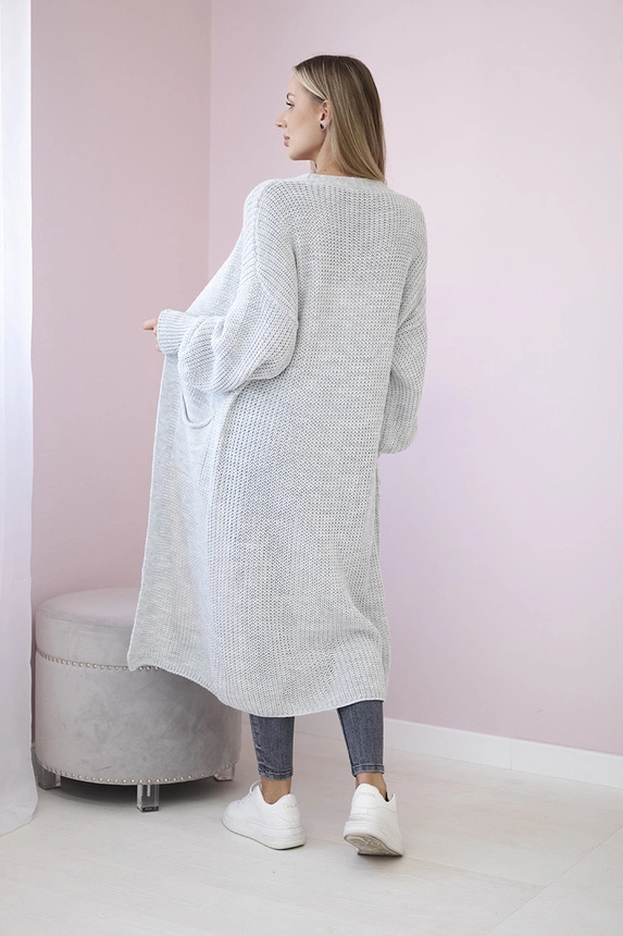 Pullover lange Strickjacke lichtgrau