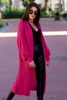 Sweater long cardigan fuchsia