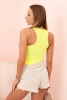 Women's tank top made of cotton with a round neckline neon yellow