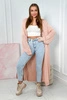 Sweater long cardigan light powdered pink