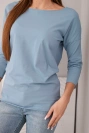 Dámská halenka s lodičkovým výstřihem jeansová