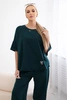 Cotton set blouse + trousers dark green