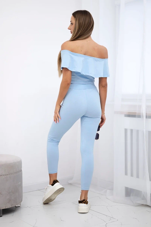 Set with a frill blue