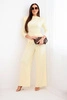 Women's cotton set with a blouse and wide-leg pants yellow