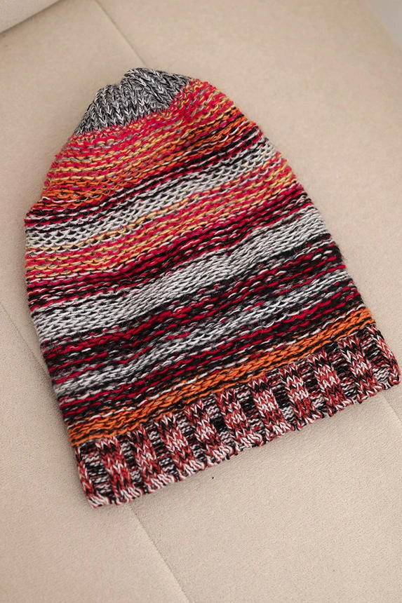 Hat with fleece Krystyna K207 red+black