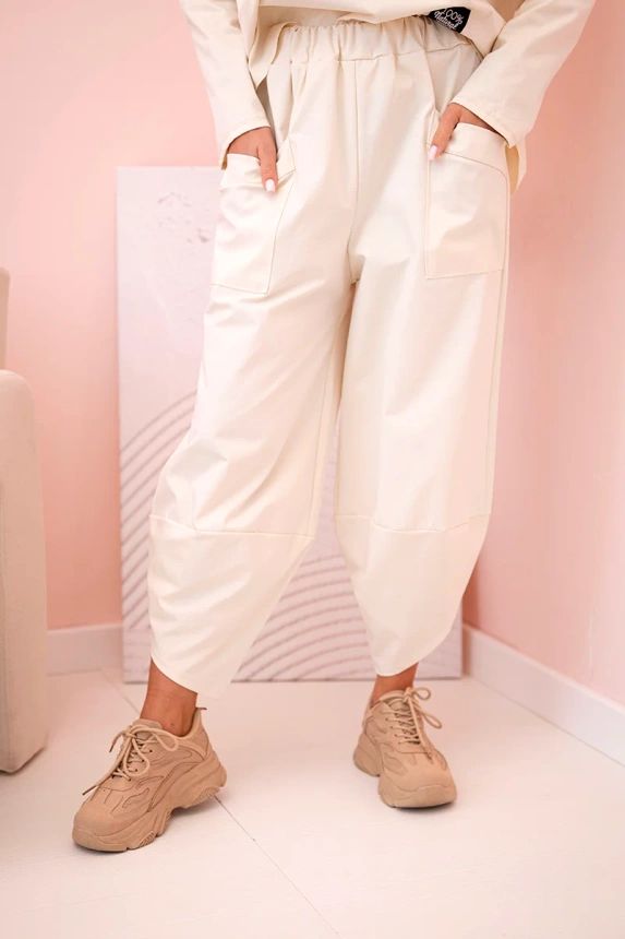 Komplet new punto bluza + spodnie jasny beżowy