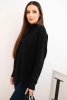 Women's viscose sweater with a ribbed turtleneck and loose fit black