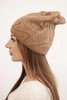 Women's winter wool hat with double rolled-up cuff K426 orange