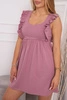 Dress with frills on the sides dark pink