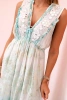 Women's viscose dress with embroidery mint