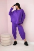 Baumwoll-Sweatshirt-Hosen-Set dunkelviolett