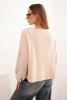 Women's sweatshirt with decorative finish at the bottom beige