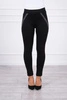 Cotton pants with decorative stripes on the front black