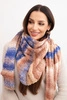 Women's wool scarf soft and warm in colorful stripes KN19 dark powder pink