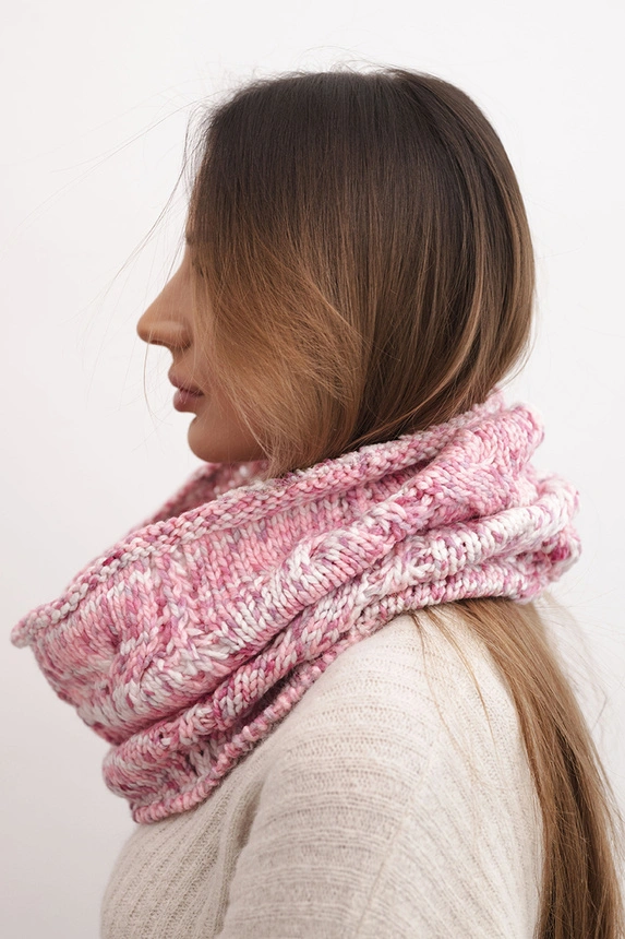 Women's soft wool blended winter scarf KN25 light pink