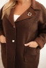 Women's Plus Size coat with wool and pockets chocolate