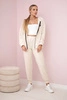 Velour set hoodie + pants light beige