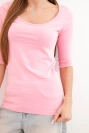 Bluse mit rundem Ausschnitt hellrosa
