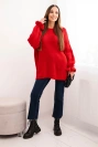 Women's sweater with a blend of mohair and wool in a loose fit red