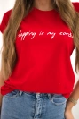 Bluzka Shopping is my cardio czerwona