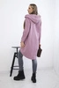 Sweatshirt with long back and hood dark pink
