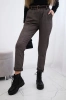 Viscose trousers with a fine pattern brown