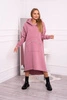 Insulated dress with a hood dark pink