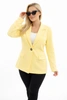Plus Size women's viscose blazer with long sleeves and collar yellow