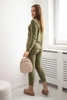 Alpaca sweater set two-piece khaki