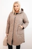 Moteriška Plus Size žieminė puffer striukė su gobtuvu fango