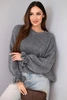 Women's sweater with a blend of mohair and wool in a loose fit gray