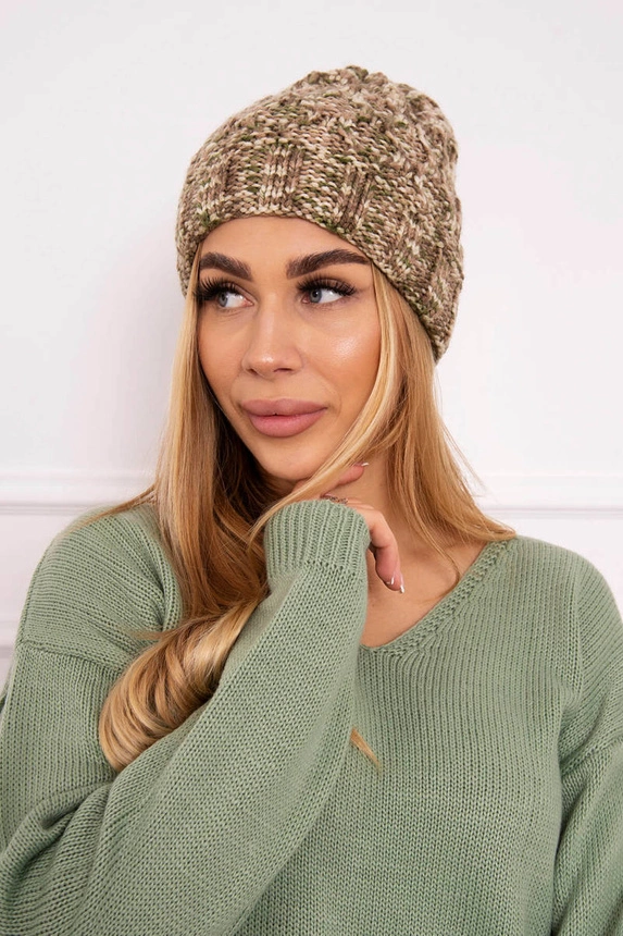 Dámská čepice Eliza K205 cappuccino+light khaki