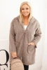 Plus Size women's coat made of viscose with a zipper and hood fango