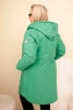Women's Plus Size winter quilted jacket with a hood light green