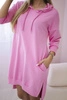 Dress with a hood and longer back light pink 