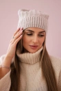 Čapica s fleece Anna K238 béžová