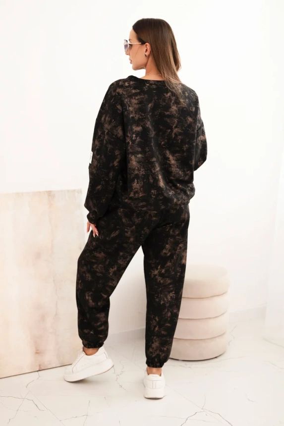 Damen Oversize-Sweatanzug mit Stone-Wash-Effekt braun