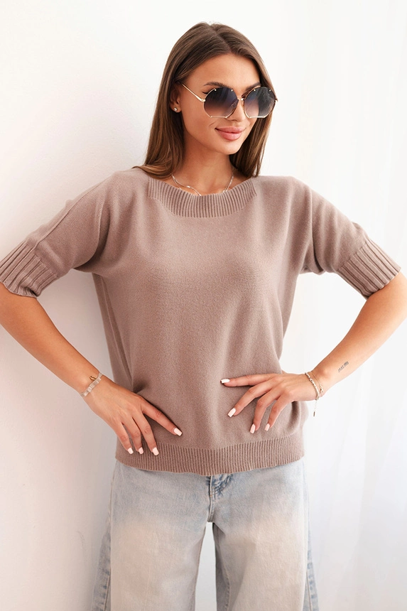 Damenpullover aus Viskose mit kurzen Ärmeln fango