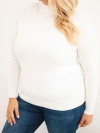 Dámský svetr Plus Size z viskózy s rolákem ecru