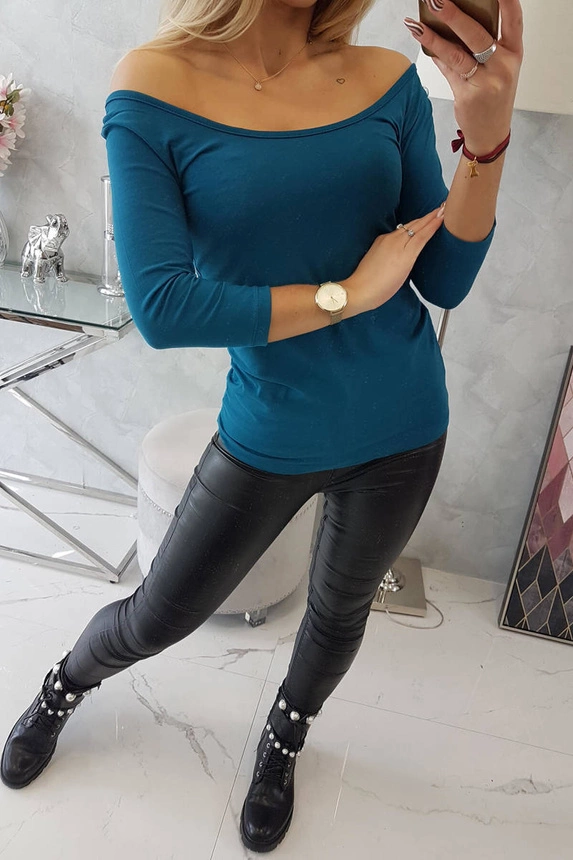 Round neckline blouse marine