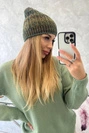 Čapica s fleece Melisa K241 hnedá+zelená