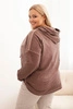 Women's Plus Size hoodie with print, pre-washed, brown