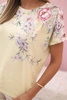 Women's cotton blouse with short sleeves and floral print yellow