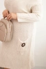 Plus Size women's oversized mohair sweater dress with a pocket beige