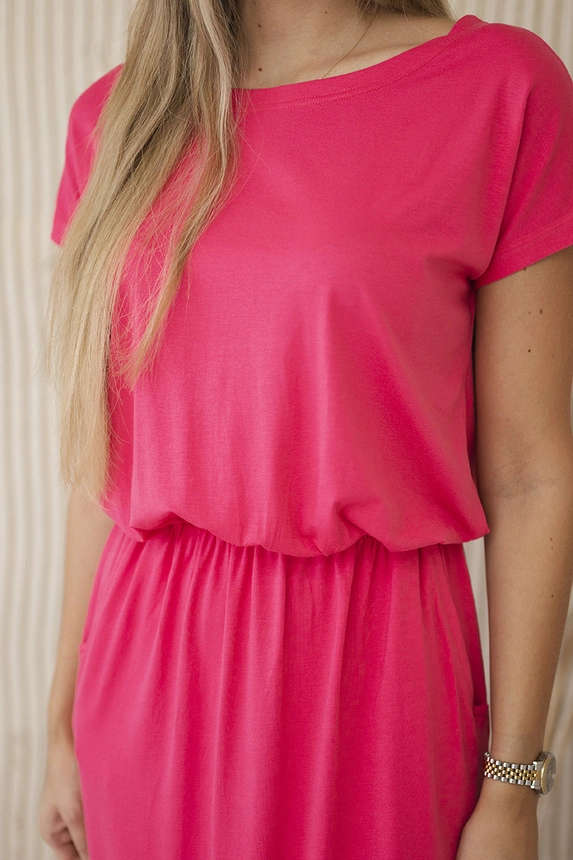 Viskosekleid mit Taschen fuchsia