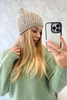 Melisa vilnonė kepurė K241 beige+grey