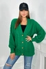 Buttoned sweater with puff sleeves green 